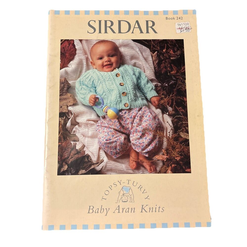 Vintage 1997 Sirdar Topsy Turvy Baby Aran Knits Knitting Patterns Book 242